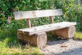 Bench, park bench made Ã¢â¬â¹Ã¢â¬â¹of tree trunk